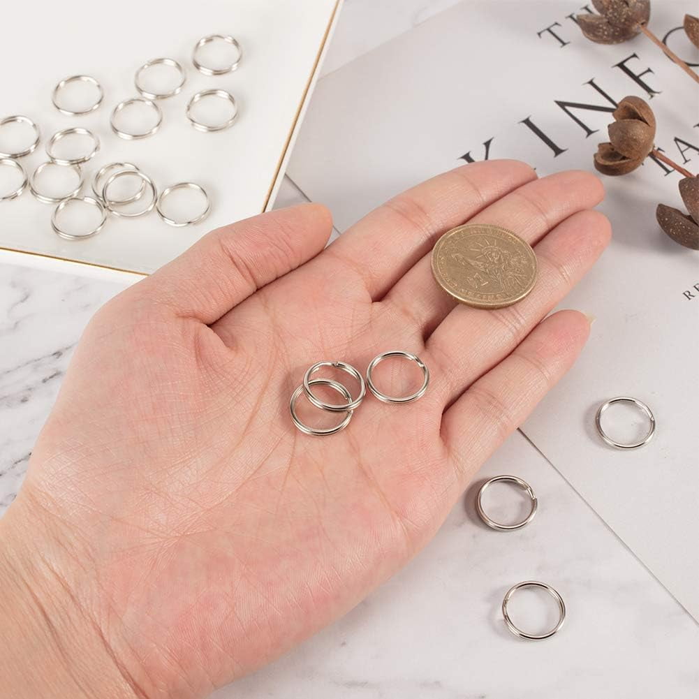 1000 pc Iron Split Key Rings Keychain Clasp Findings Platinum 15x2mm Inner Diameter: 12mm