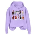 thumbnail image 4 of Fiaer Christmas Womens Hoodies Plus Size Cute Graphic Long Sleeve Hooded Sweatshirts Baggy Fall Trendy Tops Purple S, 4 of 4