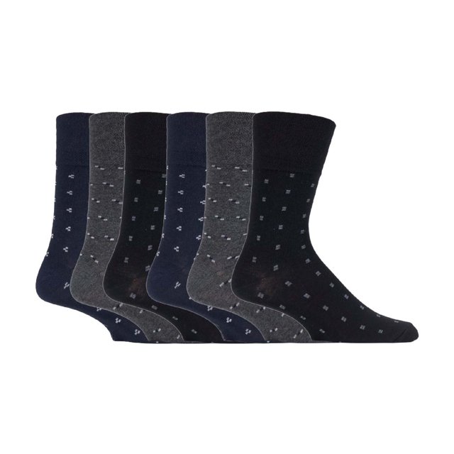Gentle Grip - 6 Pairs Mens Gentle Grip Non Elastic Socks