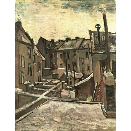 Framed Art for Your Wall Gogh, Vincent Willem van - Backyards in Antwerp in the Snow 10 x 13