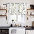 thumbnail image 2 of 2 Panels Kitchen Tier Curtains 39 Inch Length, Yellow Spring Floral Grommets Window Treatment Curtain, Watercolor Birds Elegant Pastoral Thermal Curtains Drapes for Living Room/Bathroom, 2 of 9