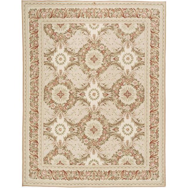 Due Process Stable Trading Aubusson Gueret Pink & Cream Area Rug, 2.06 x 12 ft.