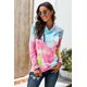 thumbnail image 1 of ABPHQTO Top de mujer con cremallera y estampado tie-dye rosa, 1 of 5
