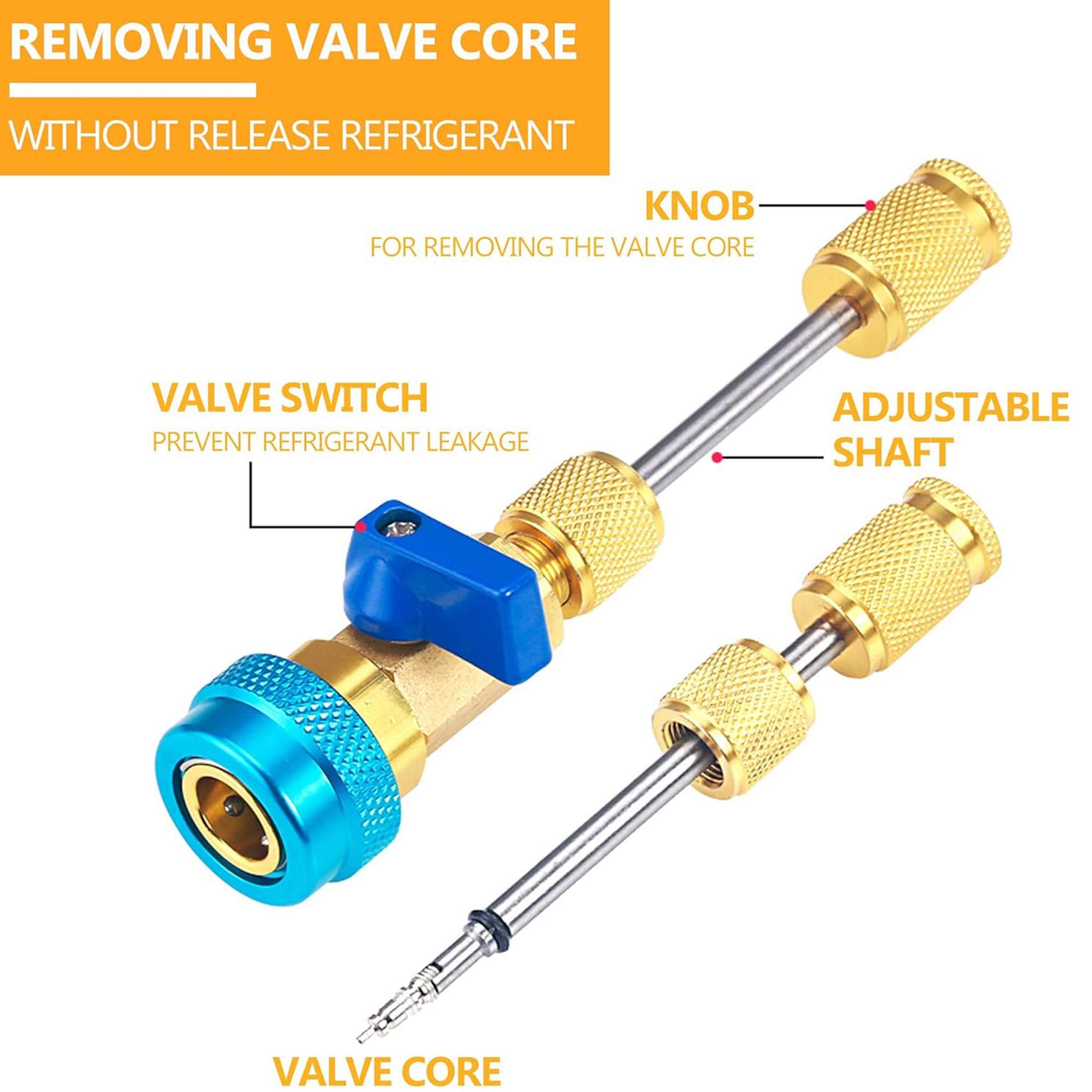 R134a Valve Core Tool - High/low Pressure (red/blue) 2 Pack