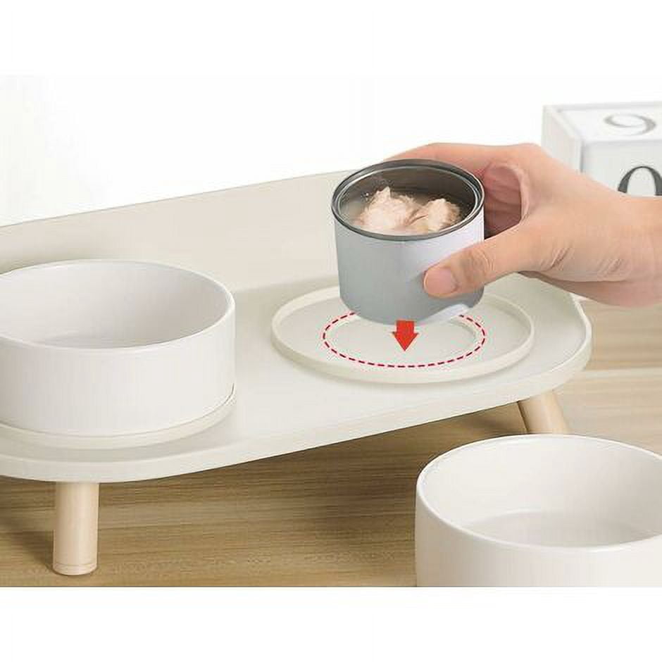 Dog Bowl - Dog Bowl with Support - Bowl for Dogs Anti-Clogging - Double Ceramic Water and Nutrition Bowl for Pets Rabbit
