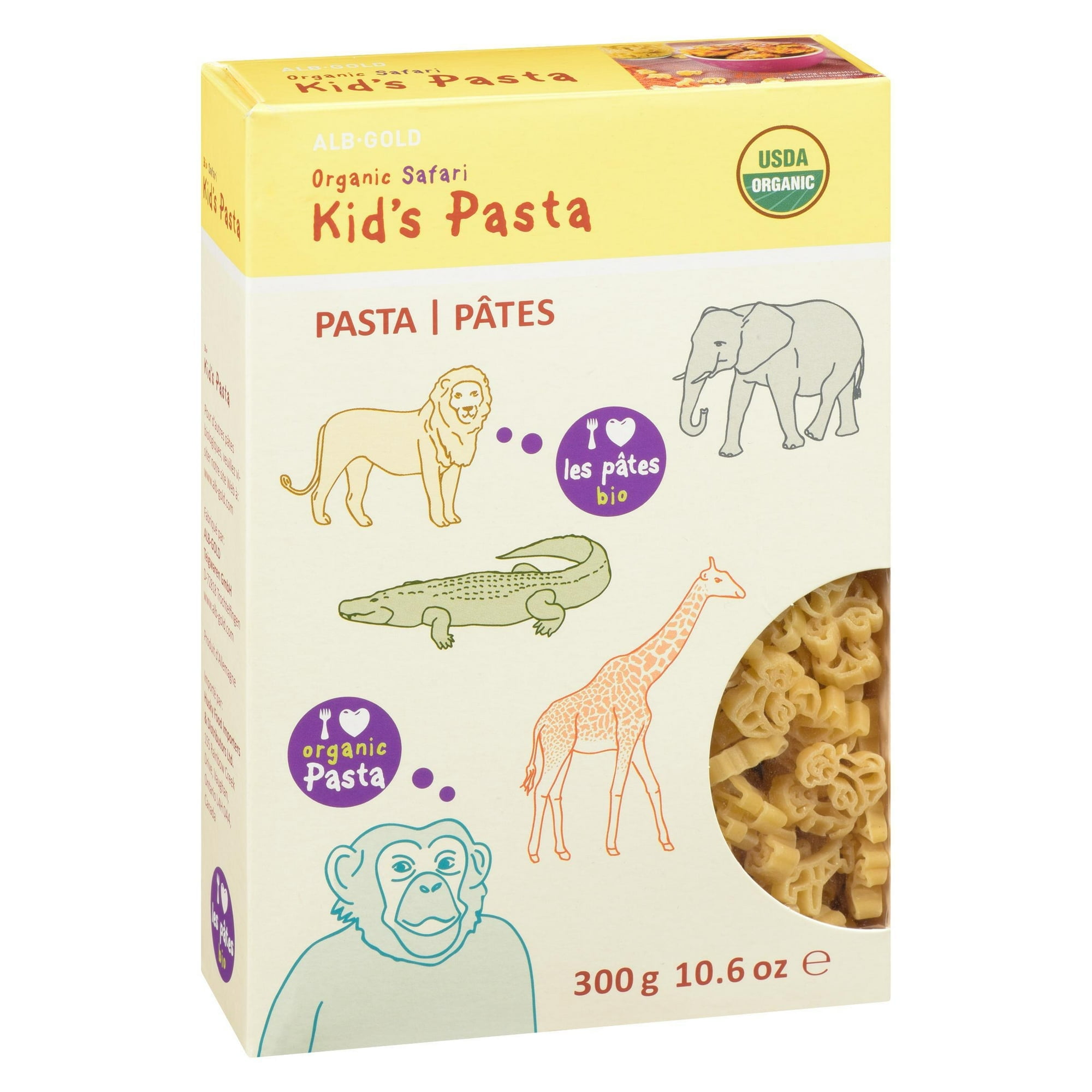 ALB Pâtes Safari Biologiques pour Enfants, Contient du Blé, 300 g