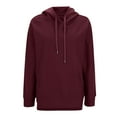 thumbnail image 6 of tarylea Hoodies for Women Drawstring Sweatshirt Oversized Solid Color Long Sleeve Tunic Casual Loose Fall Athletic Tops, 6 of 6