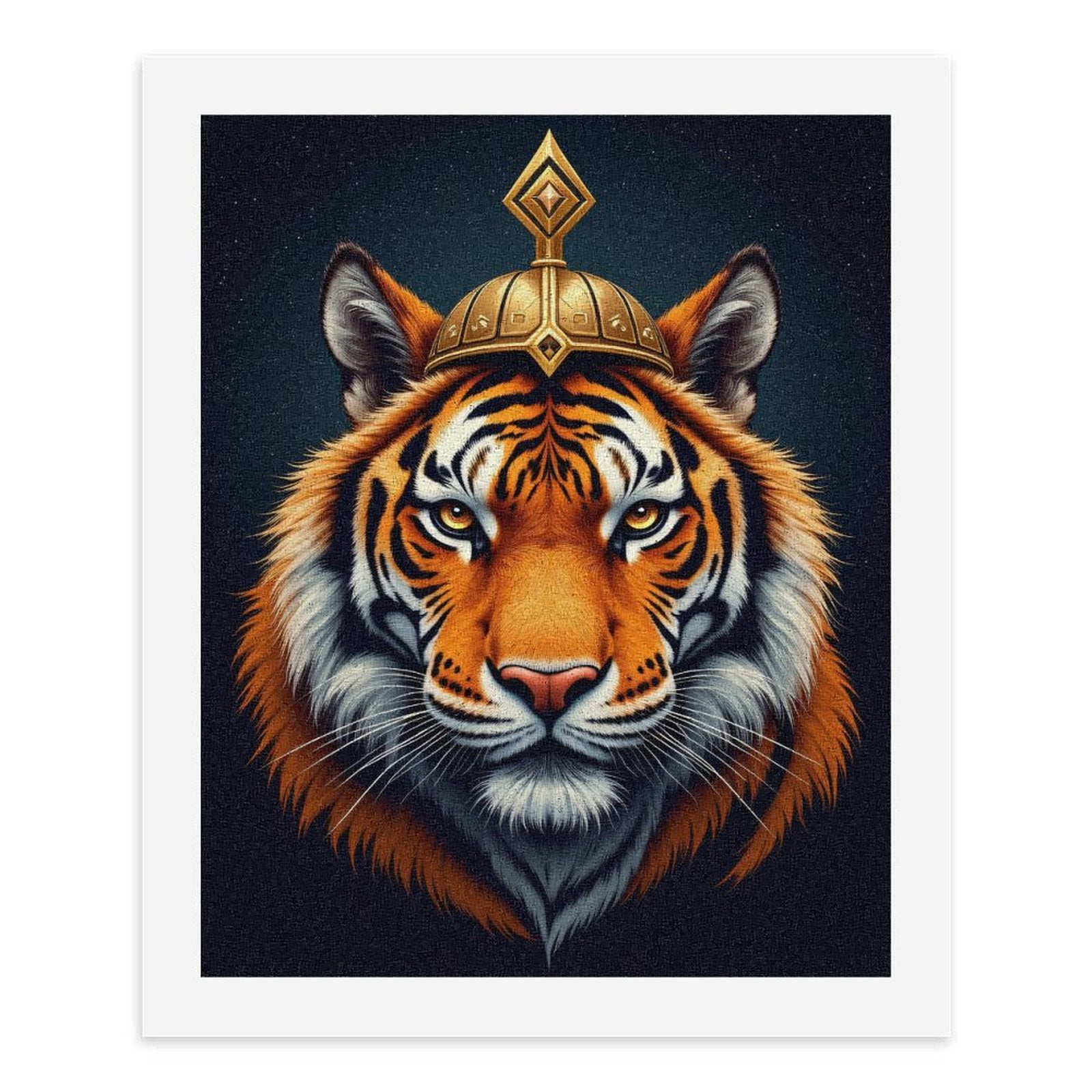 Paint By Numbers Kit for Adults Beginner - DIY Tiger Regal Headgear Art Canvas Painting Kits for Adults, Frameless Paint By Number for Adults for Home Wall Decor 16x20 Inch