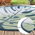 thumbnail image 2 of Round Dalecroft Geen Leaf Reversible Polyweave Outdoor/Beach Rug, 2 of 6