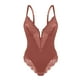 thumbnail image 3 of Body moldeador de moda para mujer, color sólido, escote en V, camisola de encaje, realce de cintura, glúteos, hebilla en la entrepierna, body moldeador de poliéster para mujer., 3 of 3