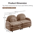 thumbnail image 5 of HUTWIFE 68.5" 2- Seater Teddy Velvet Sofa Camel Modular Couch with Curved Back & Lumbar Pillows, 5 of 9