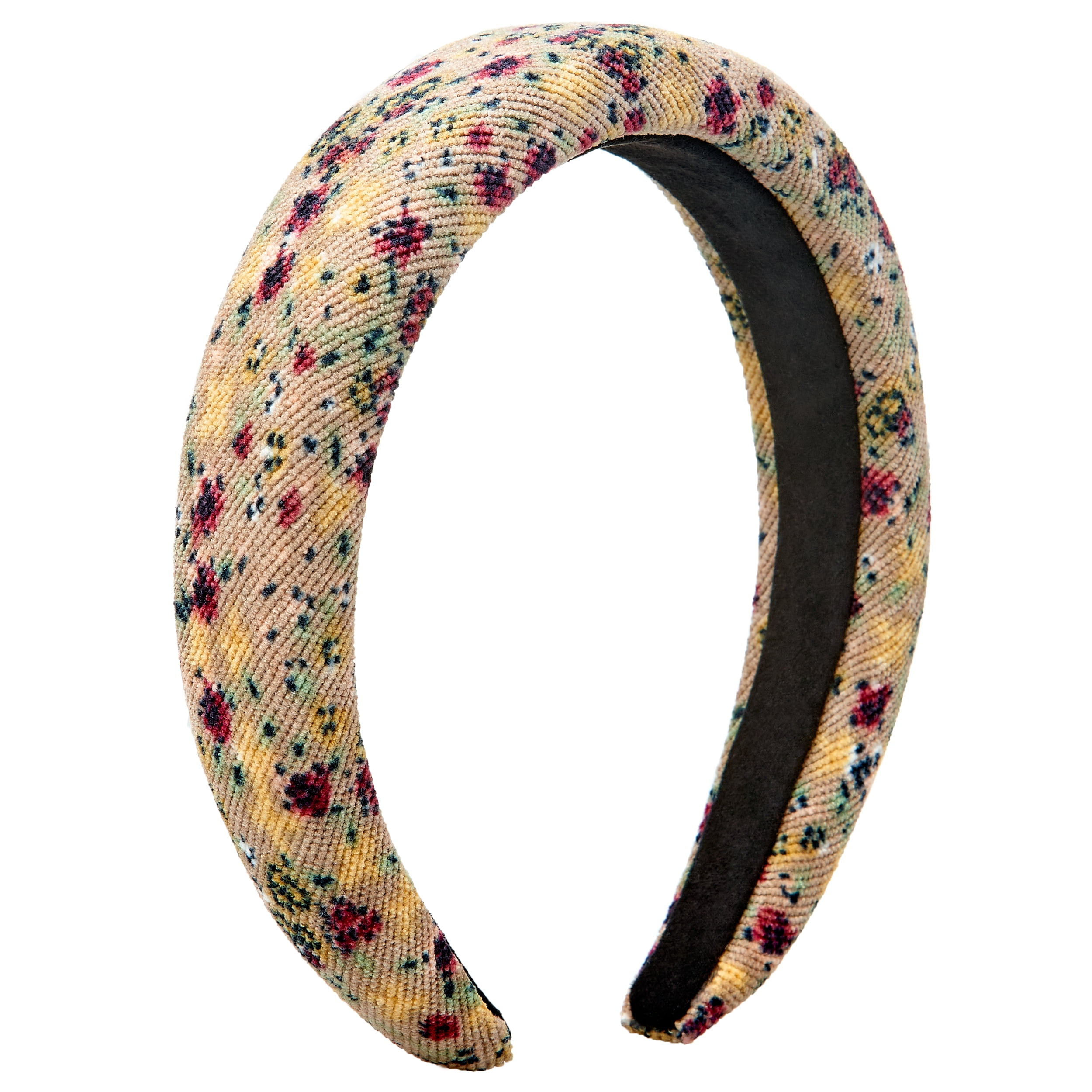 Girls Two Pack Puffy and Top Knot Corduroy Floral Kids Headbands