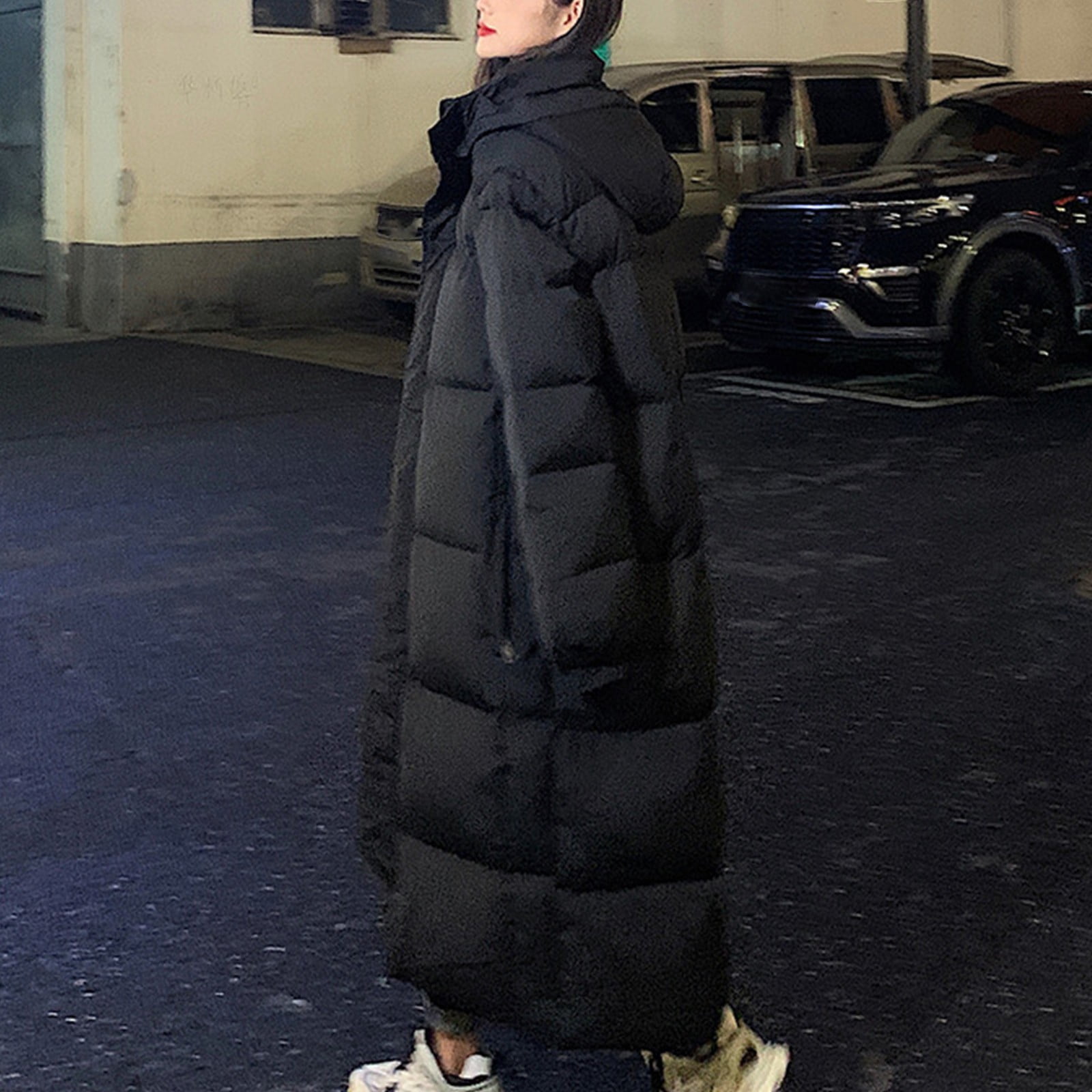 Maxi Puffer Jacket Women,Longline Padded Coats Long ie