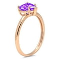 thumbnail image 2 of 1.25 ct Heart Cut Natural Amethyst Solitaire 14K Rose Gold Womens Engagement Ring, 2 of 3