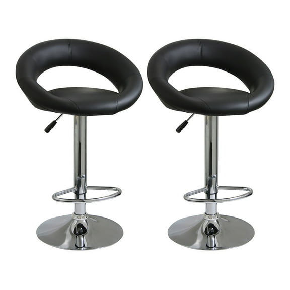 AmeriHome 2 Piece Bar Stool Set - Black