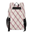 thumbnail image 3 of PVC Transparent Backpacks Clear Backpack for Travel and Outings Red and Cream Diamond Shapes, 3 of 7