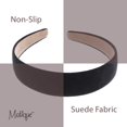 thumbnail image 4 of Motique Accessories 1 inch Wide Suede like HeadBand Solid Hair band for Women and Girls - Black, 4 of 5