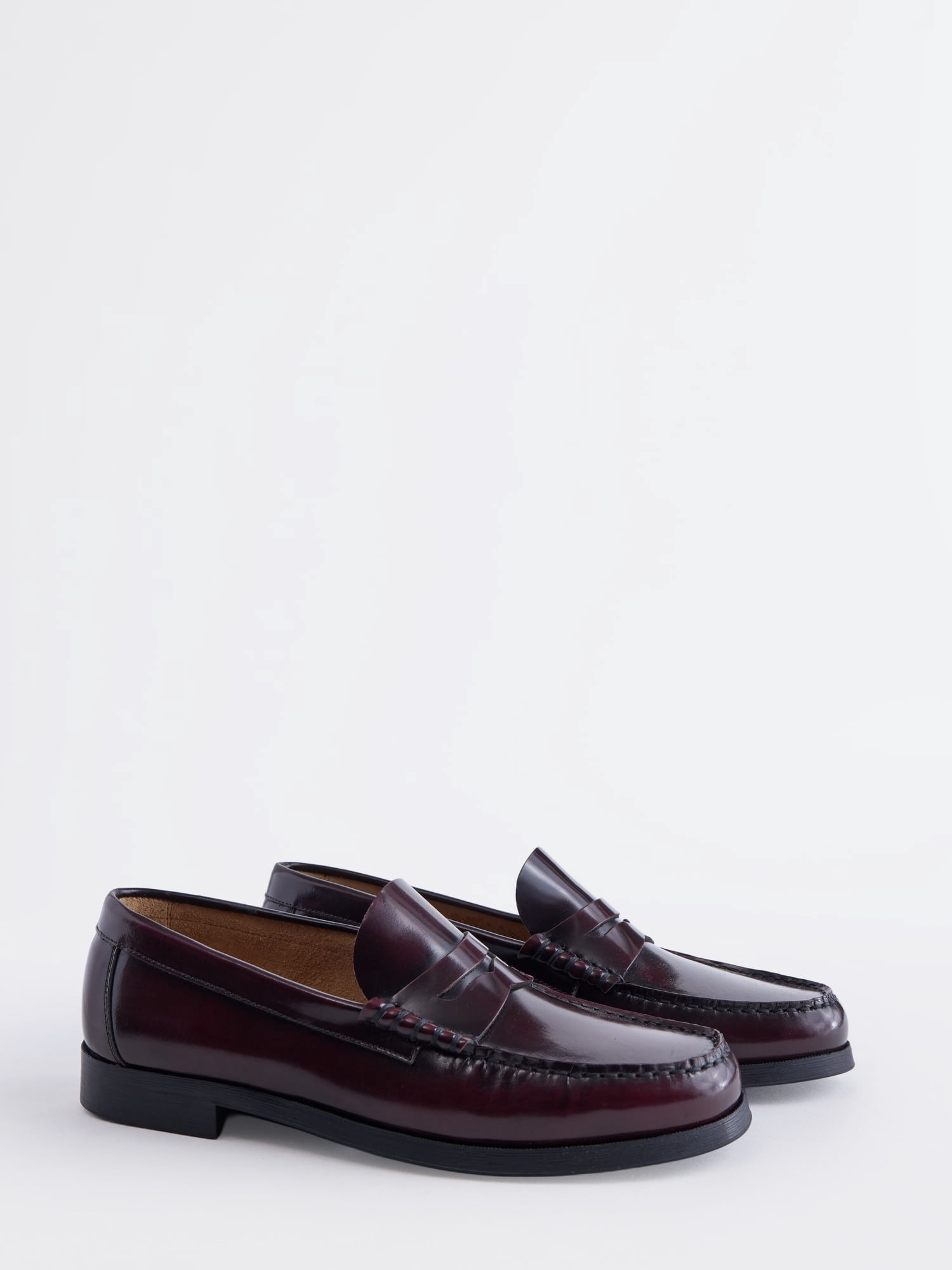 Free Assembly Men's Leather Moc Toe Penny Loafers