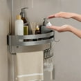 thumbnail image 6 of PONPRNGY 1Pc Adhesive Corner Shelf Bathroom Shower Caddy Organizer for Kitchen Toilet No Drilling 1-Tier Bathroom Corner Shelves Shower Caddies, 6 of 6