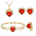 thumbnail image 1 of EeaseMX 1 Juego de Joyas, Collar en Forma de Corazón, Pendientes de Moda, Pulsera Creativa Roja, 1 of 7