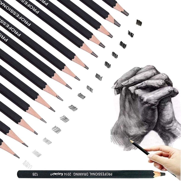 Calmind Juego de Lápices de Dibujo Profesional de 14 Piezas, Kit para Bocetos y Carbón, Ideal para Artistas, Estudiantes y Arquitectos