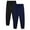 Blck&Nvy Blue, variant on Men's Jogger Sleep Pants Cotton Pajama Bottoms Soft Lightweight Loungewear with Drawstring and Pockets 2 Pack(Dark Gray&Navy Blue,M)