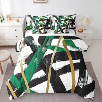 Homewish Geometric Stripes 7-Piece Twin Bedding Set - Abstract Lines Vintage