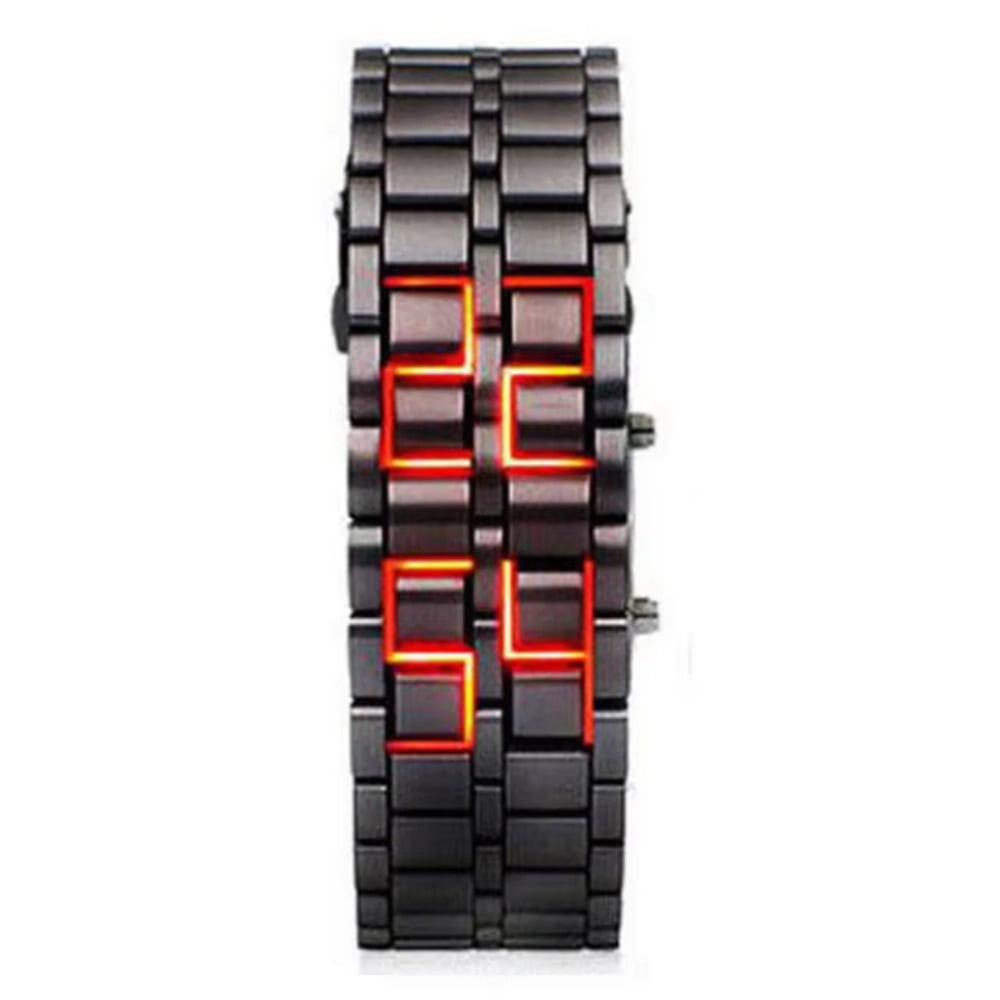 Men's Digital Watch LED Watch Sports Watch Chronograph Watch Metal Band Wristwatch Fashion Casual Watch with Backlight Display for Men Outdoor Daily Wear Gift