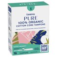 Tampax Pure Organic Super Absorbency Tampons, Unscented, 16 Ct