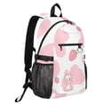 thumbnail image 2 of JIALIOU 14" Laptop Backpack Waterproof Airline Approved Stylish Casual Daypack for Travel Business College Work, Pink Cow and Strawberry, 2 of 8