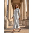thumbnail image 3 of Cueply Dresses for Women Casual Long Sleeve Fall Spring Mock Neck Pullover Long Dresses with Pockets, 3 of 7