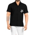 thumbnail image 4 of HAPPY BAY Men's Hawaiian Shirt Solid Beach Shirts Casual Button Down Short Sleeve Shirts for Men M Kohl, Plain, 4 of 6