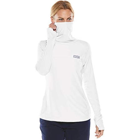 Coolibar Women's Fishing Hoodie - UPF 50+ Sun Shirt With Face Mask & Ponytail Hole - Lightweight UV Protection