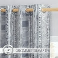 thumbnail image 2 of NICETOWN Linen Curtains for Bedroom, Geometric Rustic Boho Curtains Grommet Semi Sheer Linen Light Filtering Window Treatment for Flat Apartment, 50"x72", Navy Blue, 2 Panels, 2 of 8