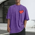 thumbnail image 2 of hotojiny Mens Oversized T-Shirts Fashion Loose Fit Crewneck Tshirt Streetwear Heart Short Sleeve Tee Shirt Summer Tops, 2 of 5