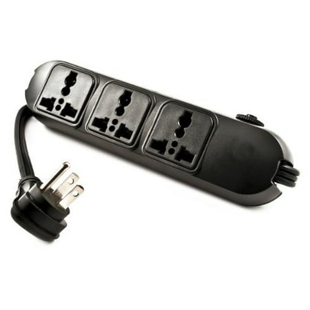 Simran SM-60 Universal Power Strip 3 Outlets for 110V-250V Worldwide Travel with Surge/Overload