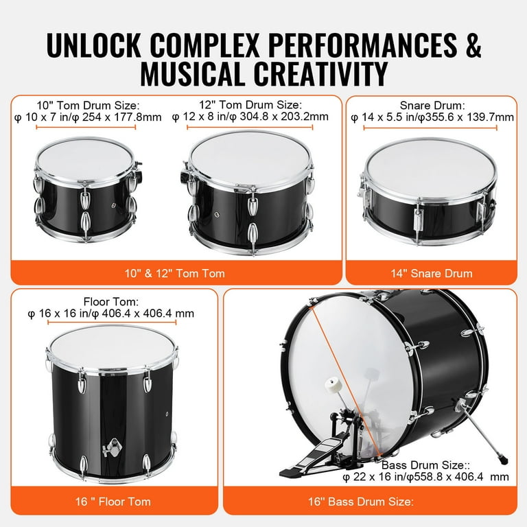 KFFKFF Mature Drum Collection, Quintet, 22-inch Comprehensive