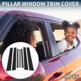 thumbnail image 2 of Recubrimiento de Ventana de Pilar de Puerta para Toyota Rav4 2007-2012, Sticker Antirrayones, Pilares Exteriores, Negro, 8 Piezas, 2 of 8