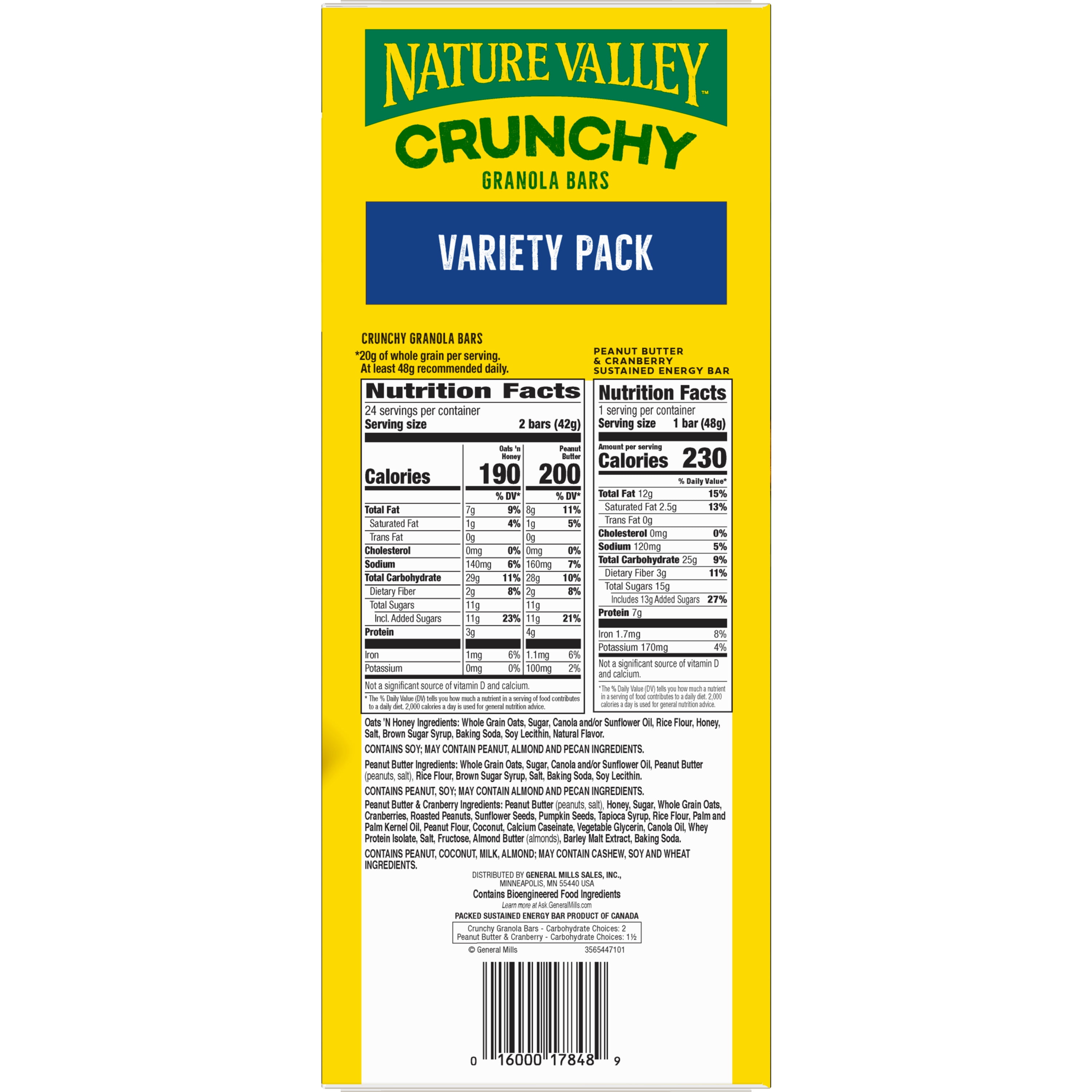 Nature Valley Crunchy Granola Bar, Variety Pack, 48 Bars + Free Packed Bar