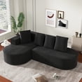 thumbnail image 1 of Noble House Fully Compressed Frameless Modular Sofa,L-Shaped Recliner,Black, 1 of 10