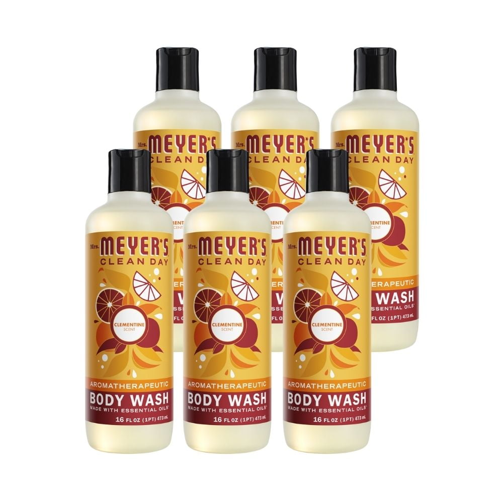 Mrs. Meyer's Body Wash, Clementine, 16 OZ (Pack of 6)