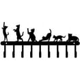 thumbnail image 2 of 1pc Halloween Black Iron Wall Mounted Hooks Metal Key Holder Cat Pattern with 9 Hooks for Bag Wall Decorative, 2 of 9