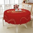 thumbnail image 6 of Nanqianyi Merry Christmas Red Round Tablecloth 70 inch, Golden Stars Spots Circular Washable Table Cloth for Family Gatherings Dinner Decor, 6 of 10
