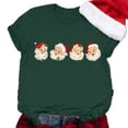 thumbnail image 4 of Aligament Christmas Shirts for Women, Green Christmas Gifts, Women's Santa Print Round Neck Short Sleeve T Shirt Top, 4 of 5