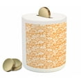 thumbnail image 2 of Floral Piggy Bank, Spring Summer House Garden Field Outdoors with Floral Detailed Leaves Image, Ceramic Coin Bank Money Box for Cash Saving, 3.6" X 3.2", Marigold and White, by Ambesonne, 2 of 4