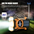 thumbnail image 6 of Prociv Emergency Radio Hand Crank Solar 5000mAh, IP65 Waterproof Dustproof Bluetooth 5.3 Portable AM/FM/NOAA Weather Alert Radio with Flashlight, Phone Charger, SOS, Headphone Jack Orange, 6 of 9