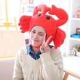 thumbnail image 2 of XUFLVPSEF Halloween Crab Hat Red Plush Crab Hat Funny Cotton Hat Halloween Crab Headwear for Halloween Masquerade Dress Up, 2 of 3