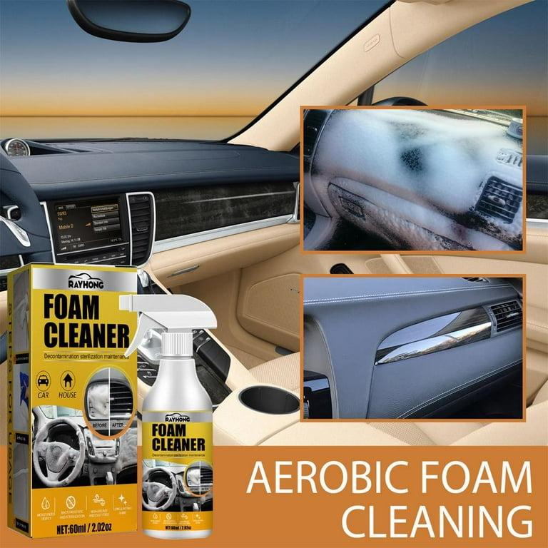 Car Magic Foam Cleaner, Powerful Upholstery and Car Seat Stain Remover,  Multipurpose Foam Cleaner for Car Detailing - 60ml with Cleaning Sponge