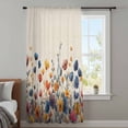 thumbnail image 4 of Colorful Spring Floral Sheer Curtains 54 Inches Long, Elegant Summer Botanical Rustic Light Filering Curtains, Breathable Simi Curtain Privacy Drapes for Kitchen Bathroom Small Window Treatment, 4 of 9