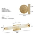 thumbnail image 6 of Hunter - Holly Grove 2-light Alturas Gold, Medium Size Vanity Light, Dimmable, Formal Style, for Bedrooms, Dining, Living Rooms - 19939, 6 of 7